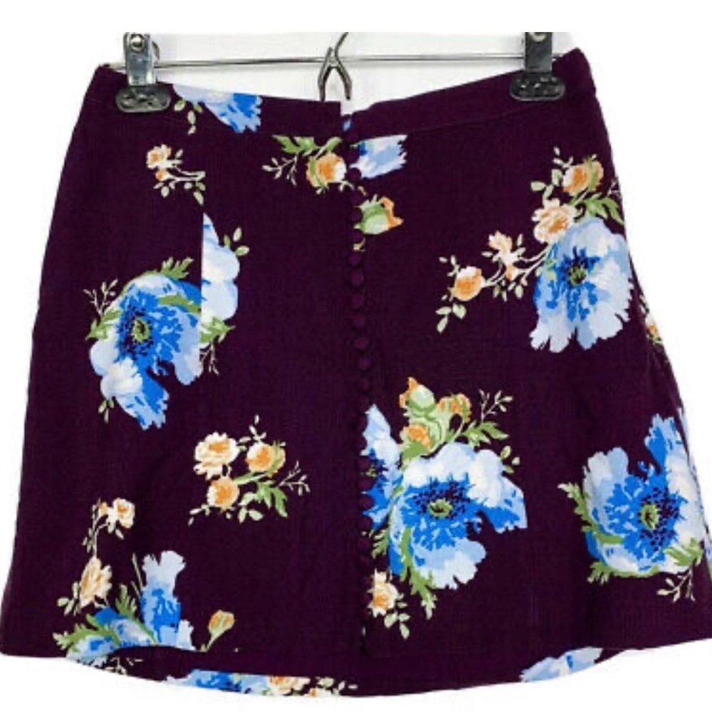 UO Spring Summer Floral Purple Mini Skirt